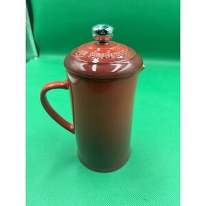 Le Creuset French Press Coffee Pot Petite 12 Oz Cherry Red Ombre Cherise RARE